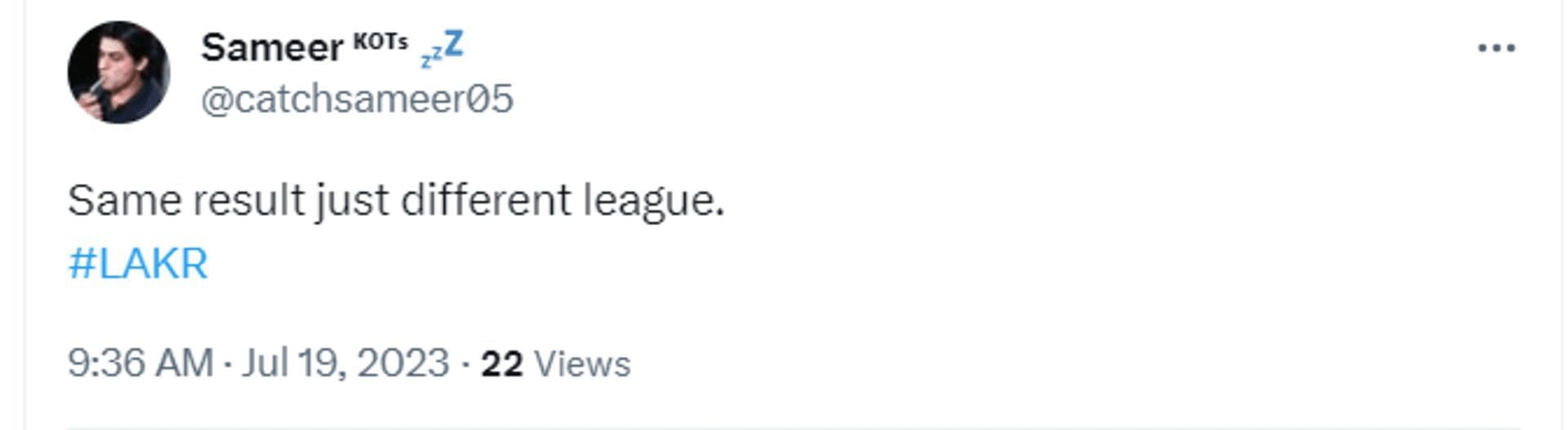The downfall for Knight Riders in all leagues recently.